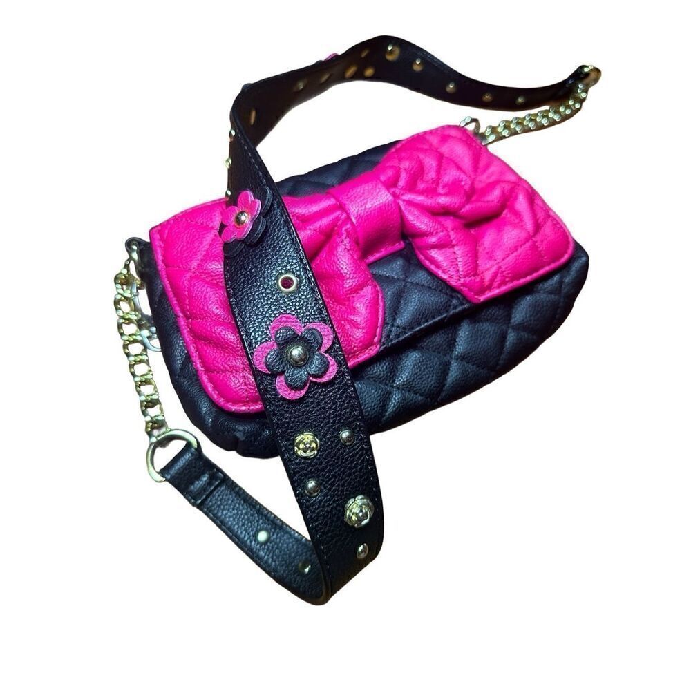Betsey‎ Johnson Black Quilted Bow Purse